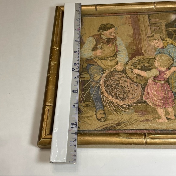 Vintage Framed Tapestry Art with Gold Frame - Picture 7 of 7
